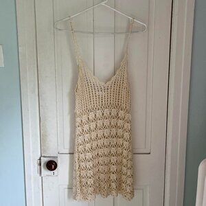 LF Millau Crochet macrame cream dress